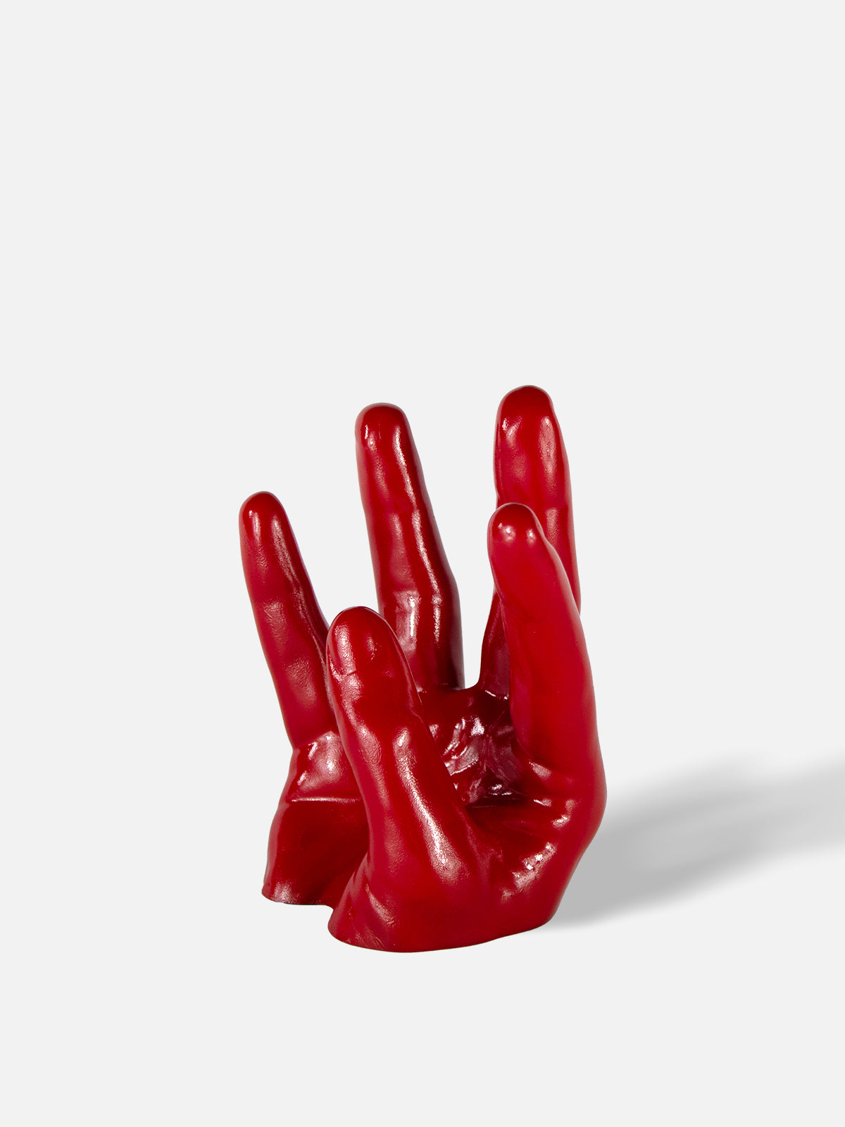 Hand Wine Holder - Low / Red